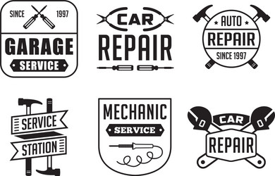mechanic logo and badge good for print Vector Image