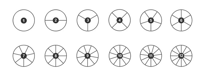 Segmented Circles with Numbers vector image