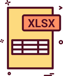 xlsx file format icon design vector image