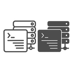 command line window data sharing server console vector image