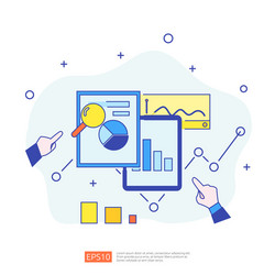 digital graph data for seo analytics vector image