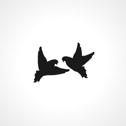 Doves icon love simple vector