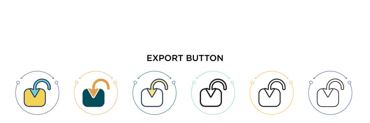 export button icon in filled thin line outline vector image