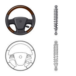 isolated object auto and part symbol vector image