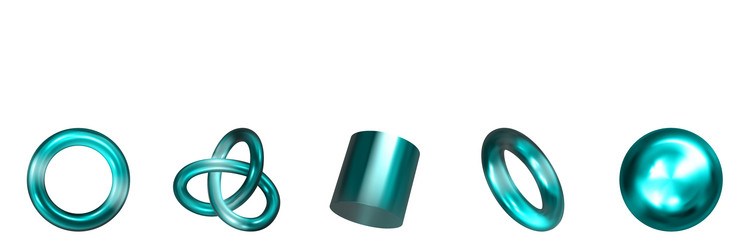 realistic 3d render metallic color gradient vector image