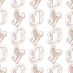 seamless pattern with a harp and contour map vector image