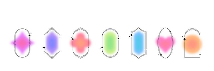 set of linear frames with blur gradients vector image