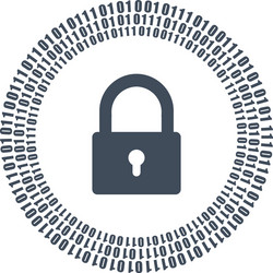 digital lock and binary one zero digits vector image