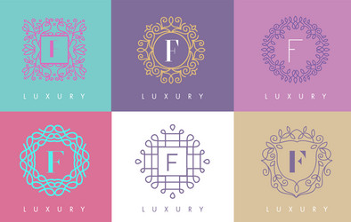 Elegant Floral Monogram Logo Vector Image