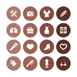 accessories icons universal set for web and ui vector image