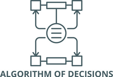 algorithm decisions line icon vector