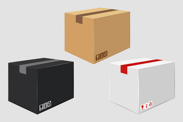 Cardboard close box side view package design vector