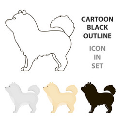 Chow-chow icon in cartoon style for web vector