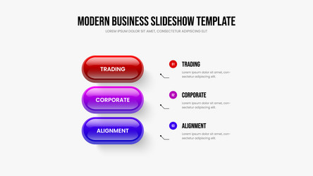 creative solution three element diagram slideshow vector image
