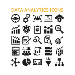 data analytics icons set on white background vector image