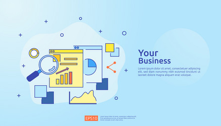 digital graph data for seo analytics vector image
