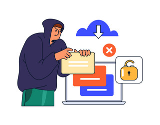 hacker breaking into personal documents in web vector image