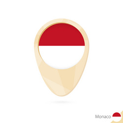 map pointer with flag monaco orange abstract vector image