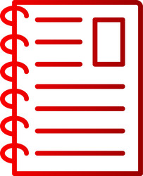 notebook line gradient icon vector image
