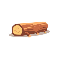piece of log in cartoon style single firewood vector image