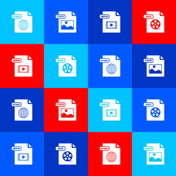 set html file document tiff mp4 and avi icon vector image