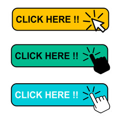 set of click here web button internet flat vector image
