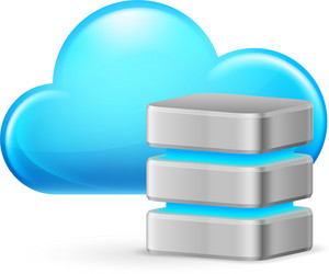 cloud computing and remote database on white vector