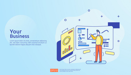 digital graph data for seo analytics vector image