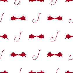 seamless pattern with red devil wings and tail vector image