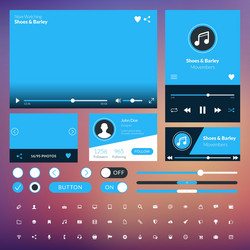 set of flat design ui elements for website vector image