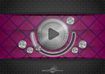 abstract technology app icon with music button vector image