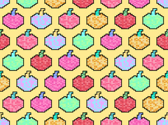 apple seamless pattern in pixel art style 8 bit vector image