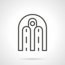 Architecture arch simple line icon vector