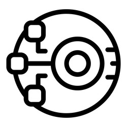decentralized network icon showing three nodes vector image
