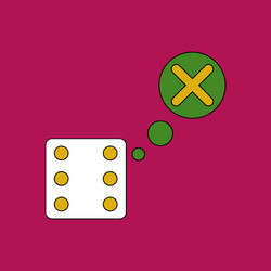 flat icon design collection dice and x mark vector image