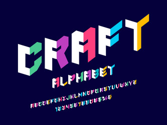 Folded paper style alphabet Royalty Free Vector Image