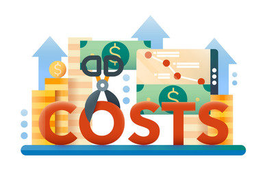 reduce costs - flat design website banner vector image