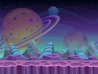 Cartoon nature seamless landscape with night Vector Image
