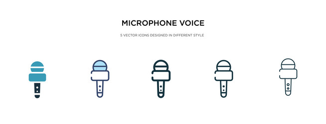 microphone voice tool icon in different style vector image