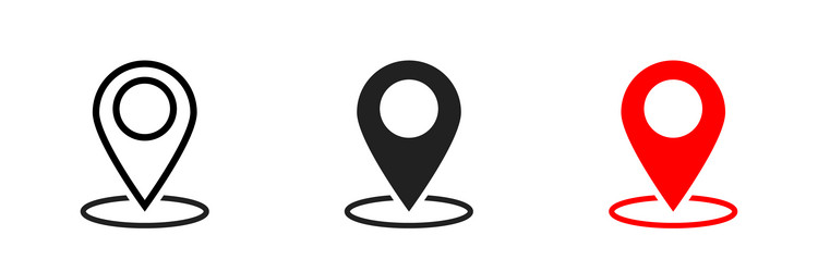 pointer location set icon on white background vector image
