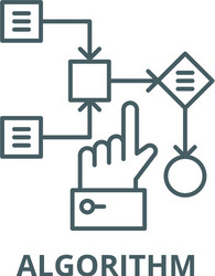 Algorithm line icon outline vector