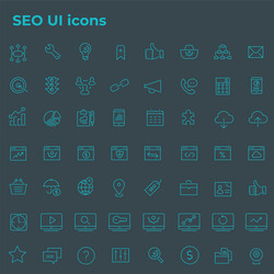 Big seo icon set trendy flat icons vector