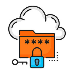 cloud storage color icon database network server vector image