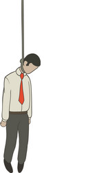 hanged businessman vector