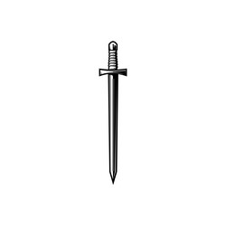 Medieval Sword with Sharp Blade vector image