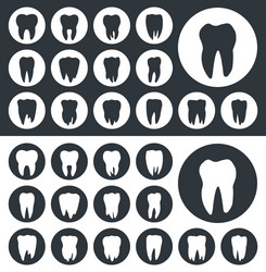 Tooth icons teeth silhouettes vector