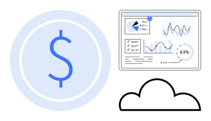 financial data analytics with cloud integration vector image