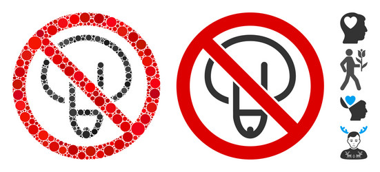 No male testicles composition icon circles vector