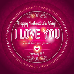 Red valentines day greeting card with hearts vector