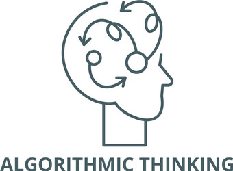 algorithmic thinking line icon vector